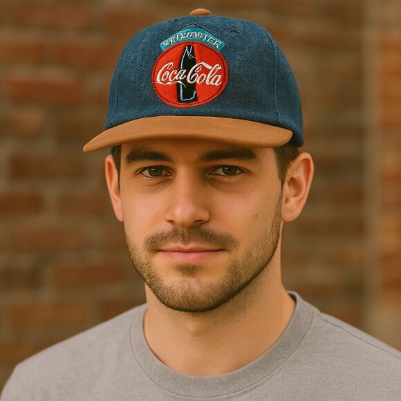 Coca Cola Brand Vintage "Always Coca Cola" Trucker Hat Denim & Leather Unisex - Picture 3 of 8